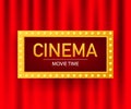 Cinema movie poster design template. Popcorn, filmstrip, tickets, clapboard. Vector illustration.